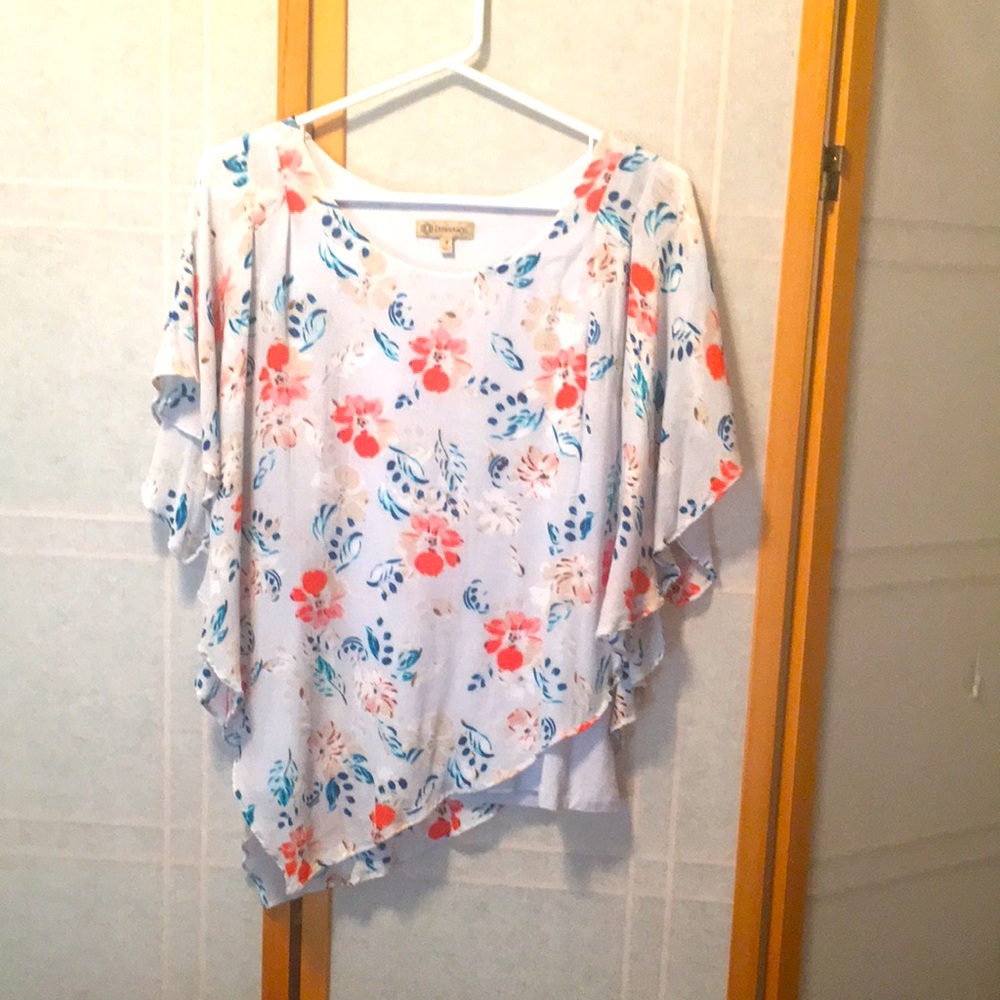 Floral print Democracy top with built in tank asymmetrical